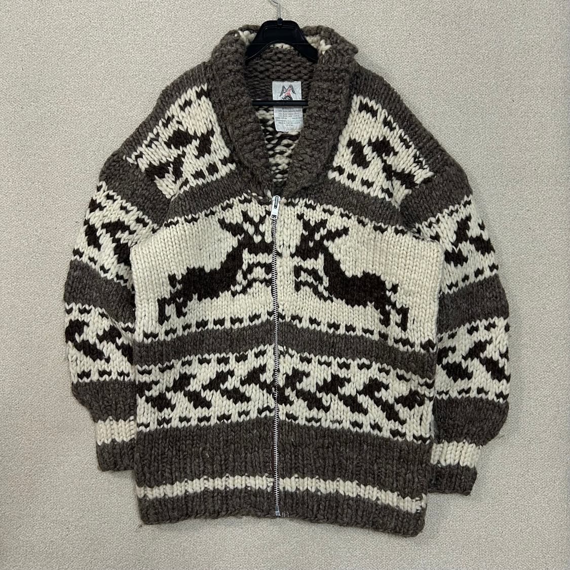 (XL) 캐나다 헤비울 핸드메이드 코위찬 니트 집업 상품이미지1