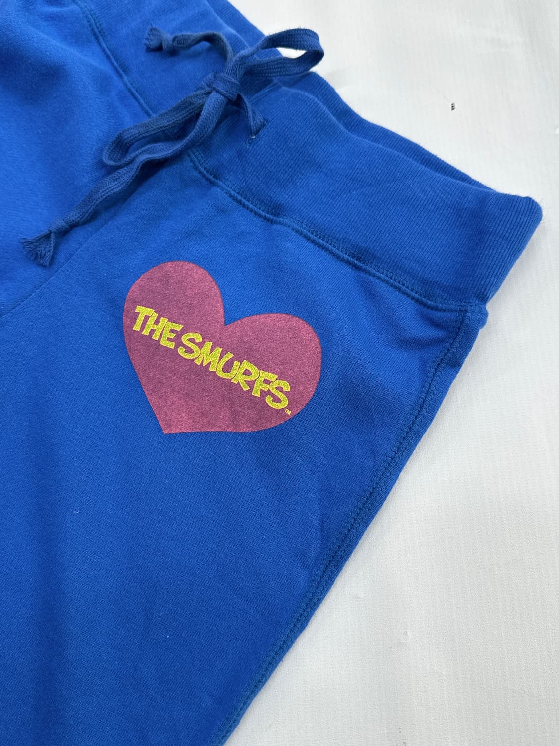 희귀매물 스머프 프린팅 로우라이즈 블루 와이드팬츠 트레이닝 데코라 갸루 상품이미지7