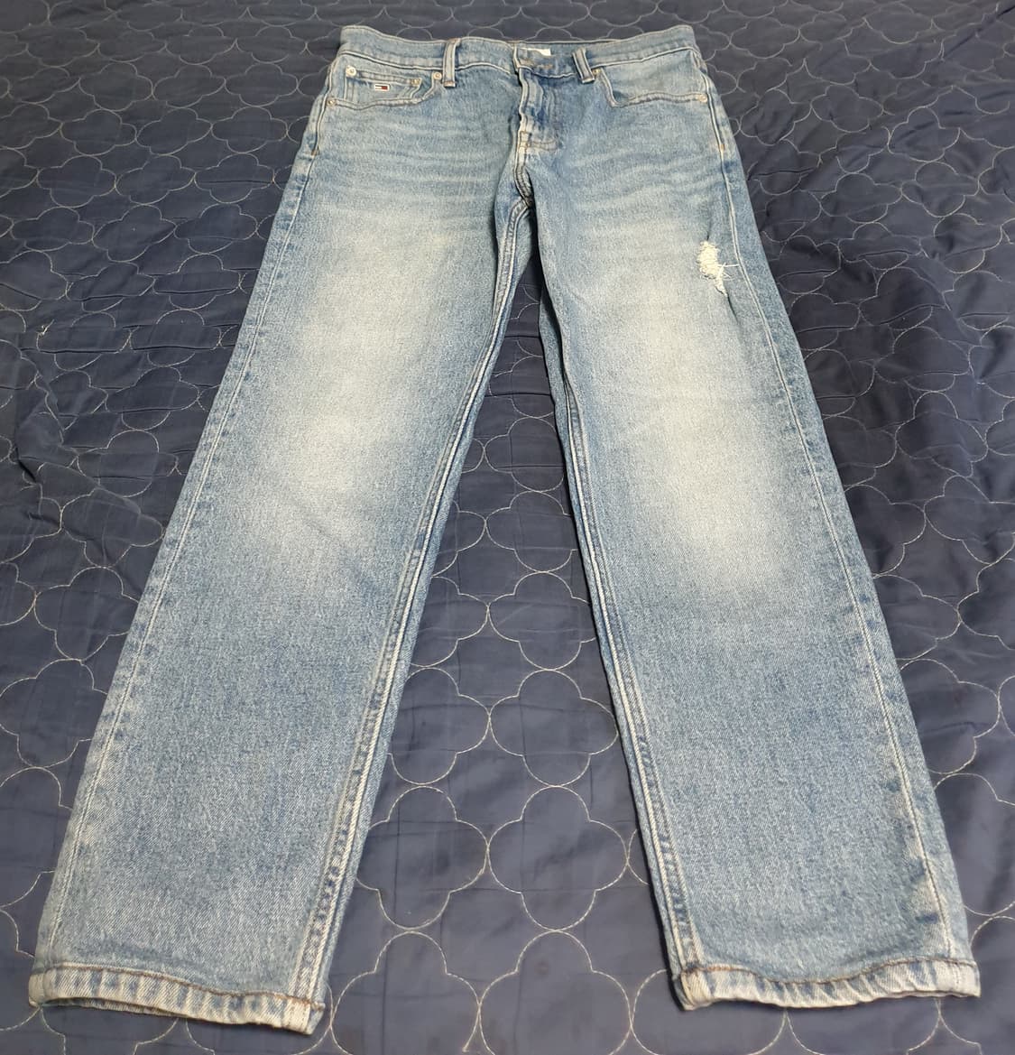 타미진스 릴렉스드 크롭 스트레치 워싱 데님팬츠 인디고 (28) 상품이미지1