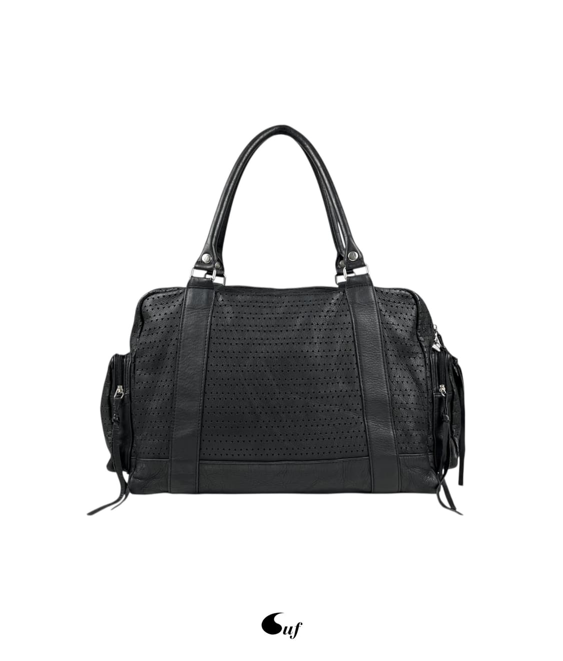 punched leather Boston bag 상품이미지1