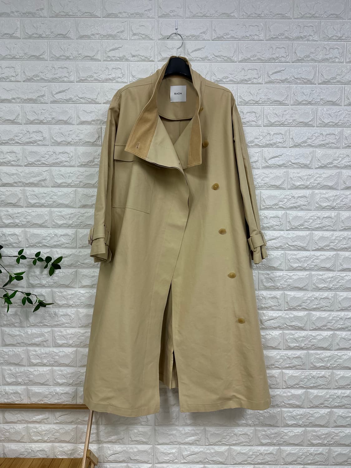 (F)뮤제라 RAON 라온 하이넥 트렌치 코트 베이지 상품이미지4