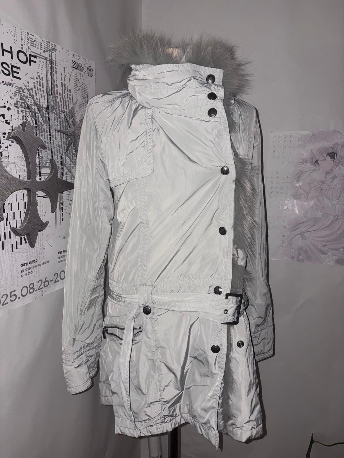 Calvin Klein Ice Mint Fur-Trim Parka 상품이미지1