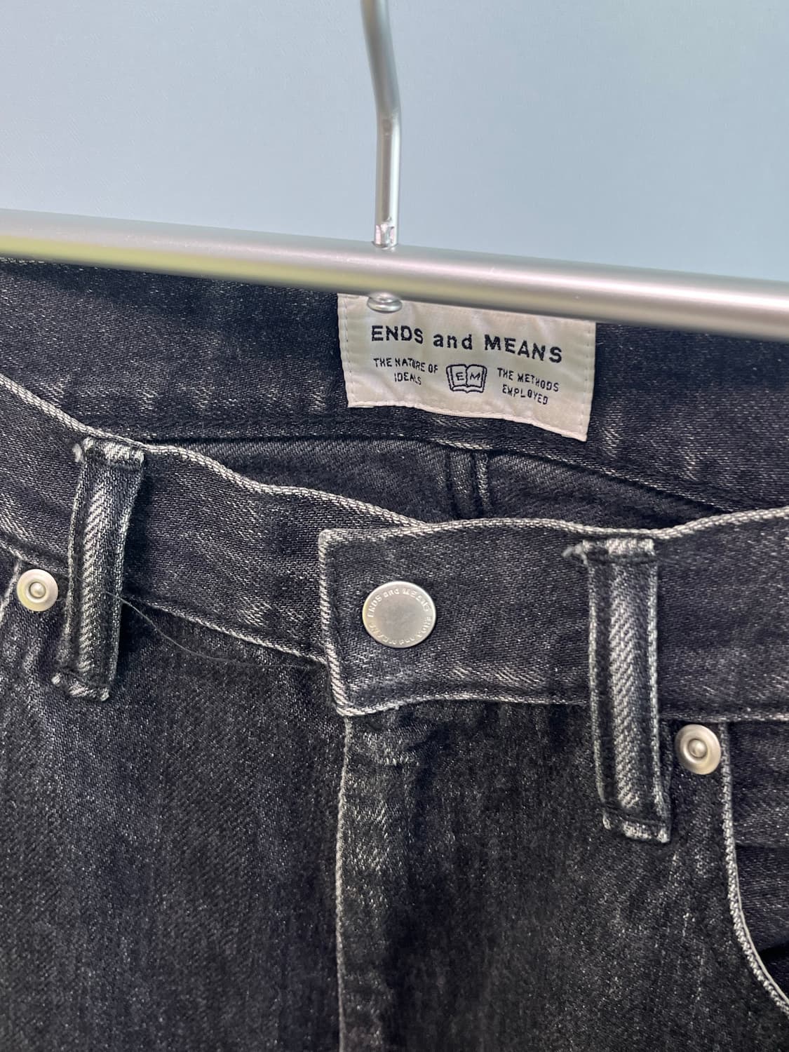 엔즈앤드민즈 워시드 블랙 데님팬츠 상품이미지3