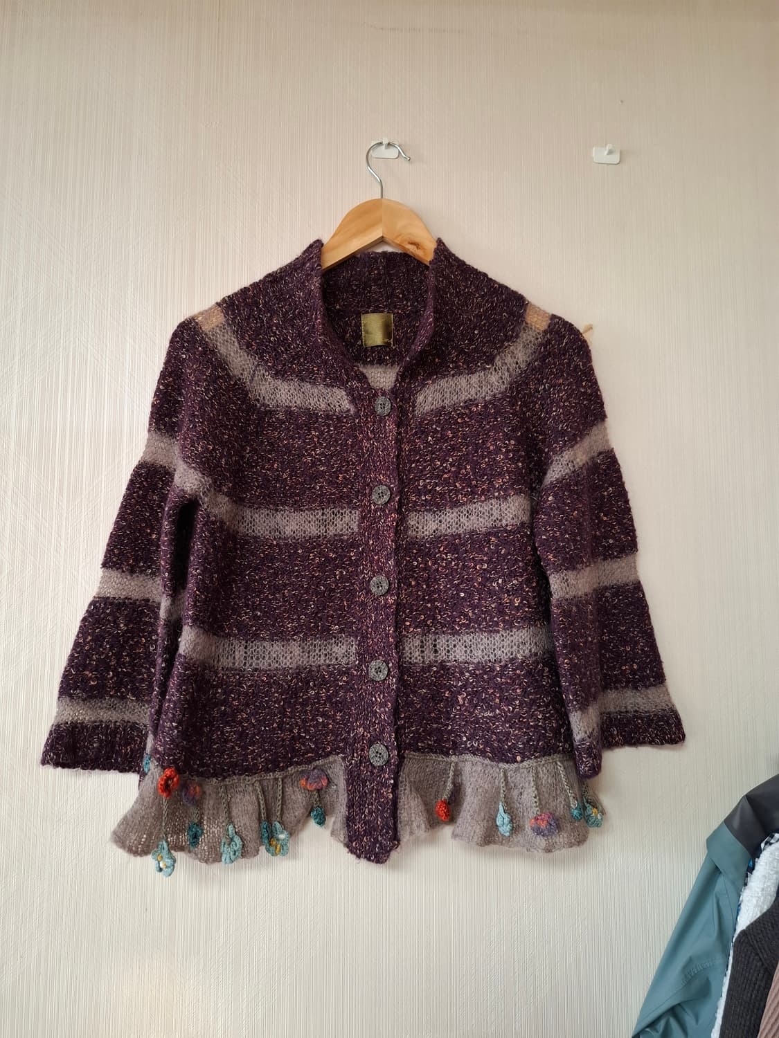 일본빈티지 꽃장식 유니크 가디건 상품이미지1