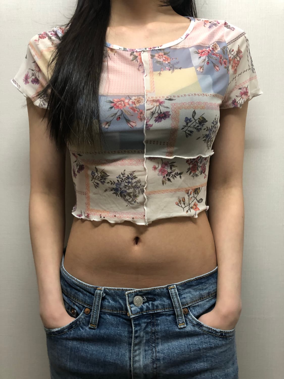 빈티지 플라워 패치워크 프린팅 탑 상품이미지6