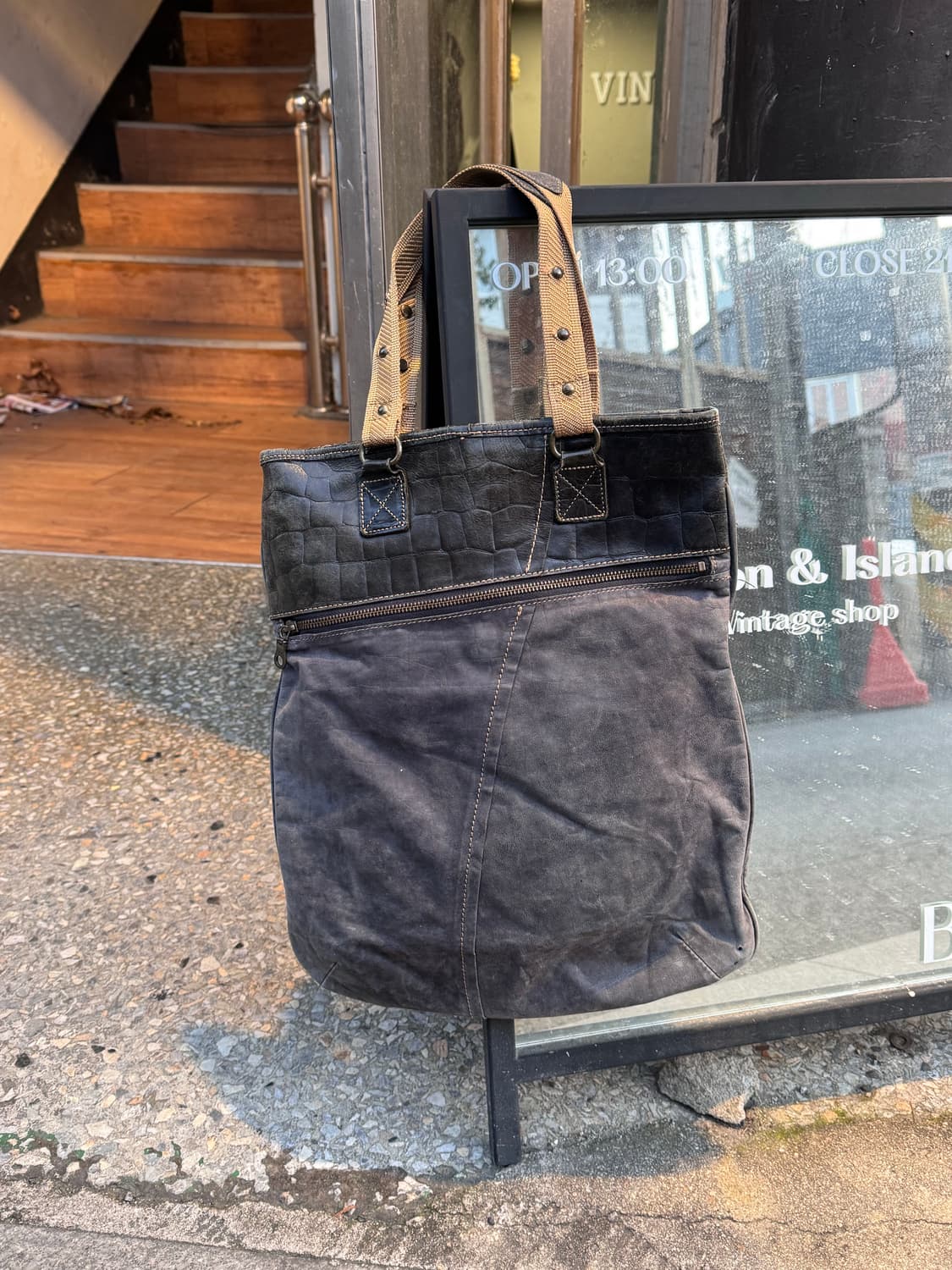 푸에르 자비에르 쿠 투톤 레더 토트백 상품이미지1