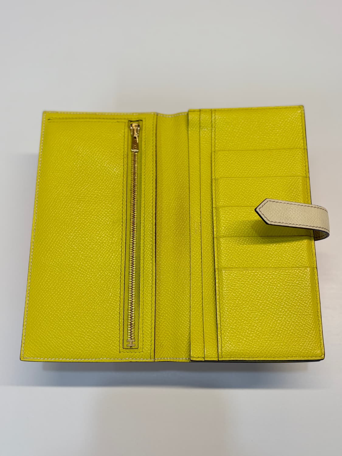 에르메스 베안 장지갑 나타&라임 금장 B각인 상품이미지7