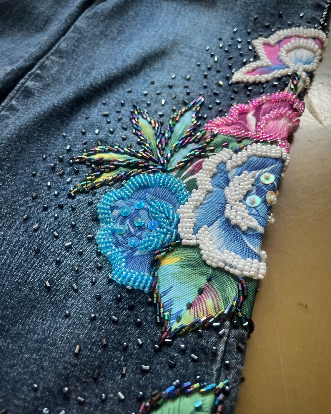 90-00s TARADO 3D Floral Flare Jeans 상품이미지4