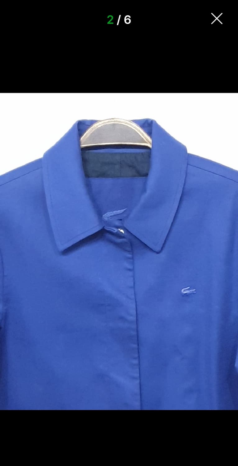 (S) 라코스테 하프코트 군청색 싱글 반코트 스판  상품이미지2