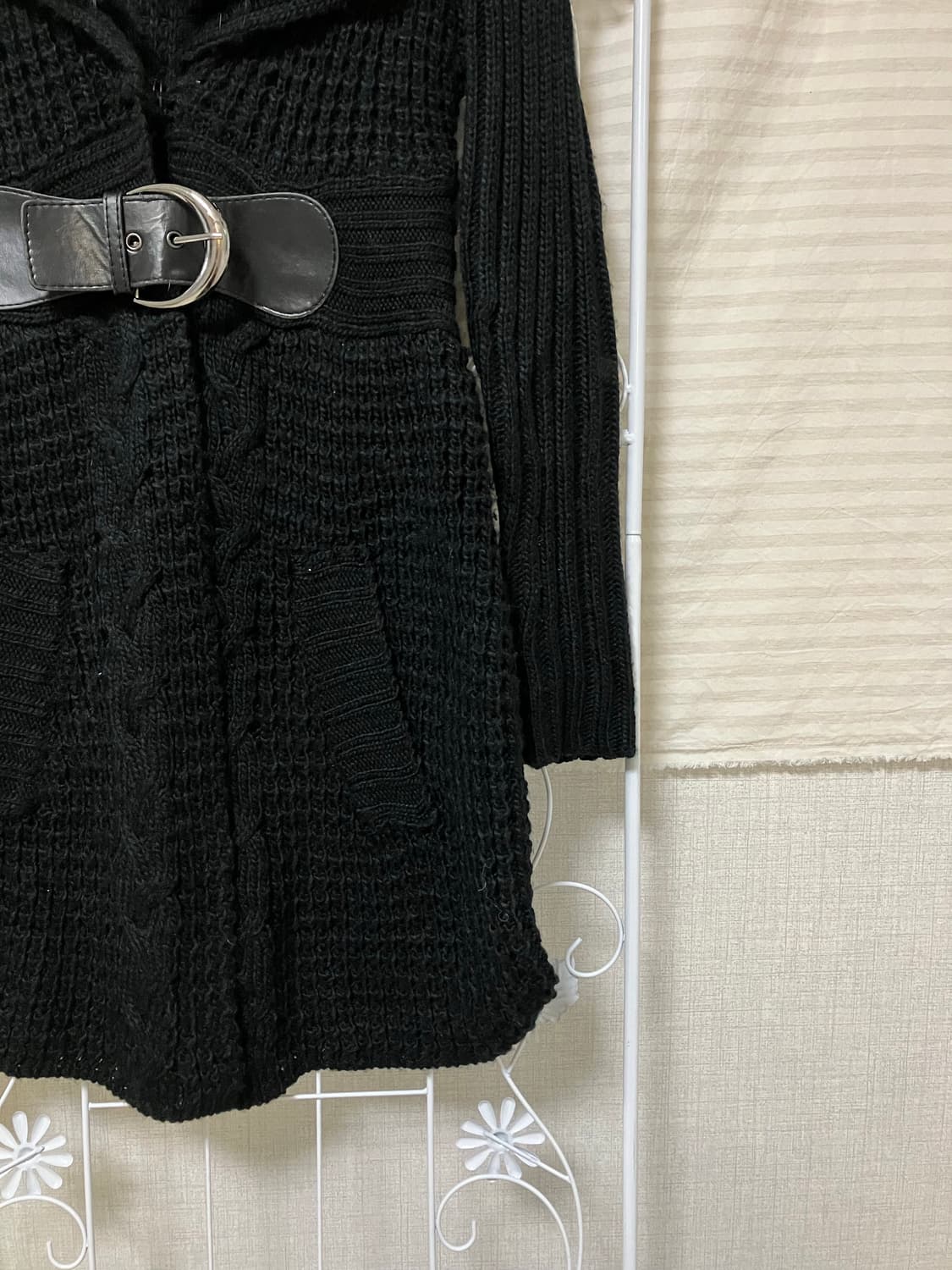 jpn vintage 블랙 벨트 니트 y2k 스트릿 갸루 펑키 fabri 상품이미지4