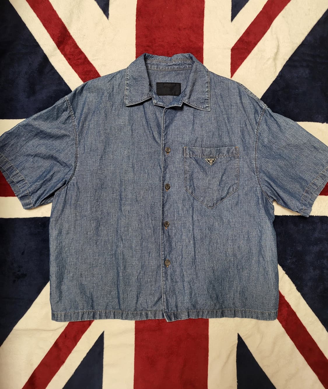 프라다 데님 반팔 셔츠 상품이미지1