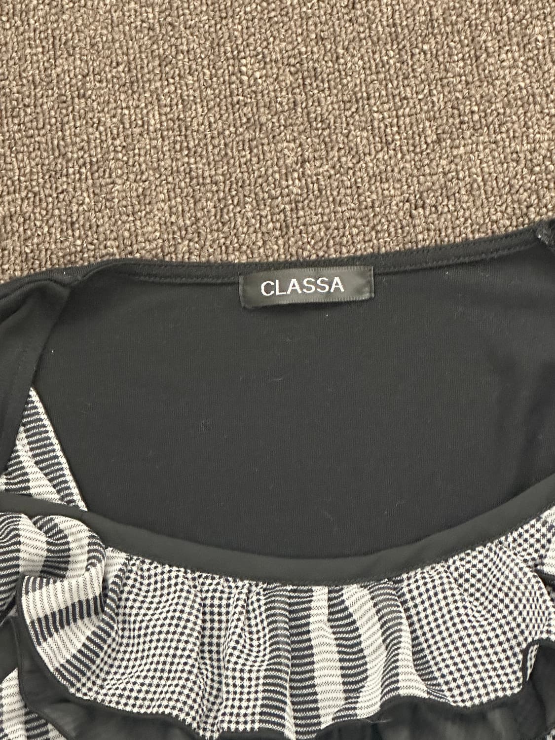 M)Japanese vintage 여성 체크 레이스 레이어드 롱슬리브 상품이미지5