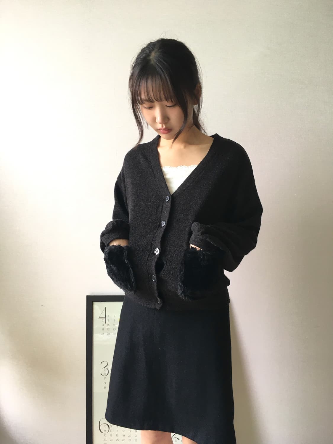 퍼 주머니 가디건 상품이미지3