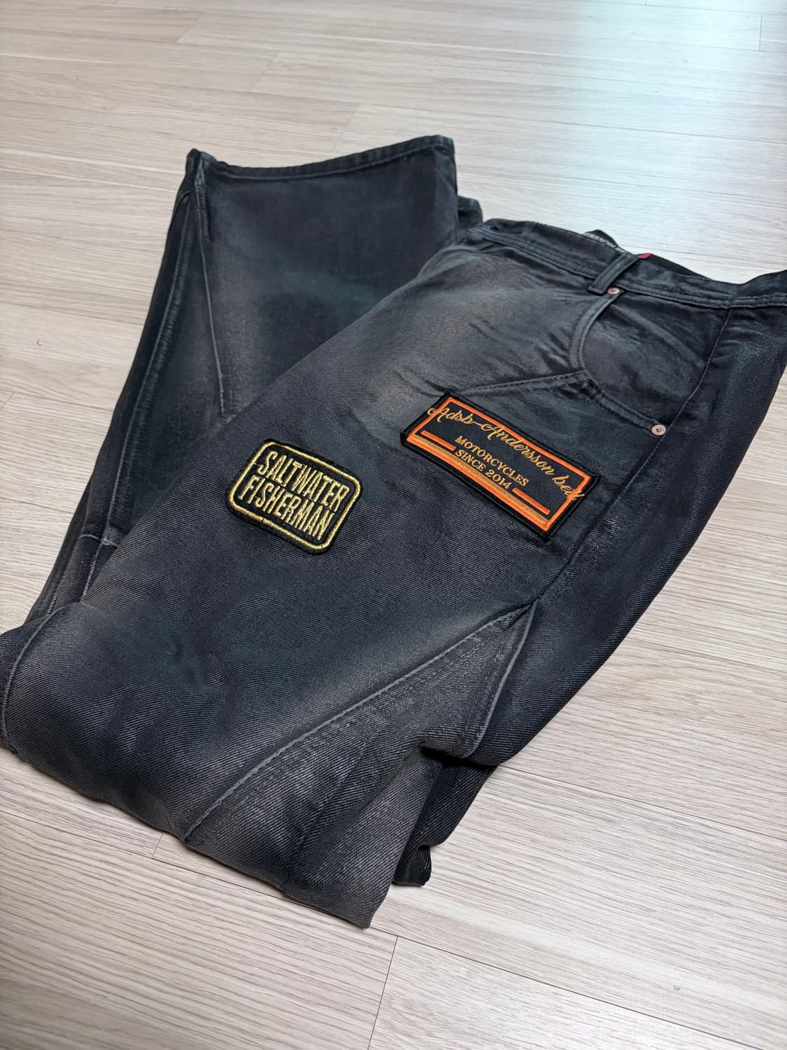 ADSB Patch spray washed wide leg jeans 상품이미지1