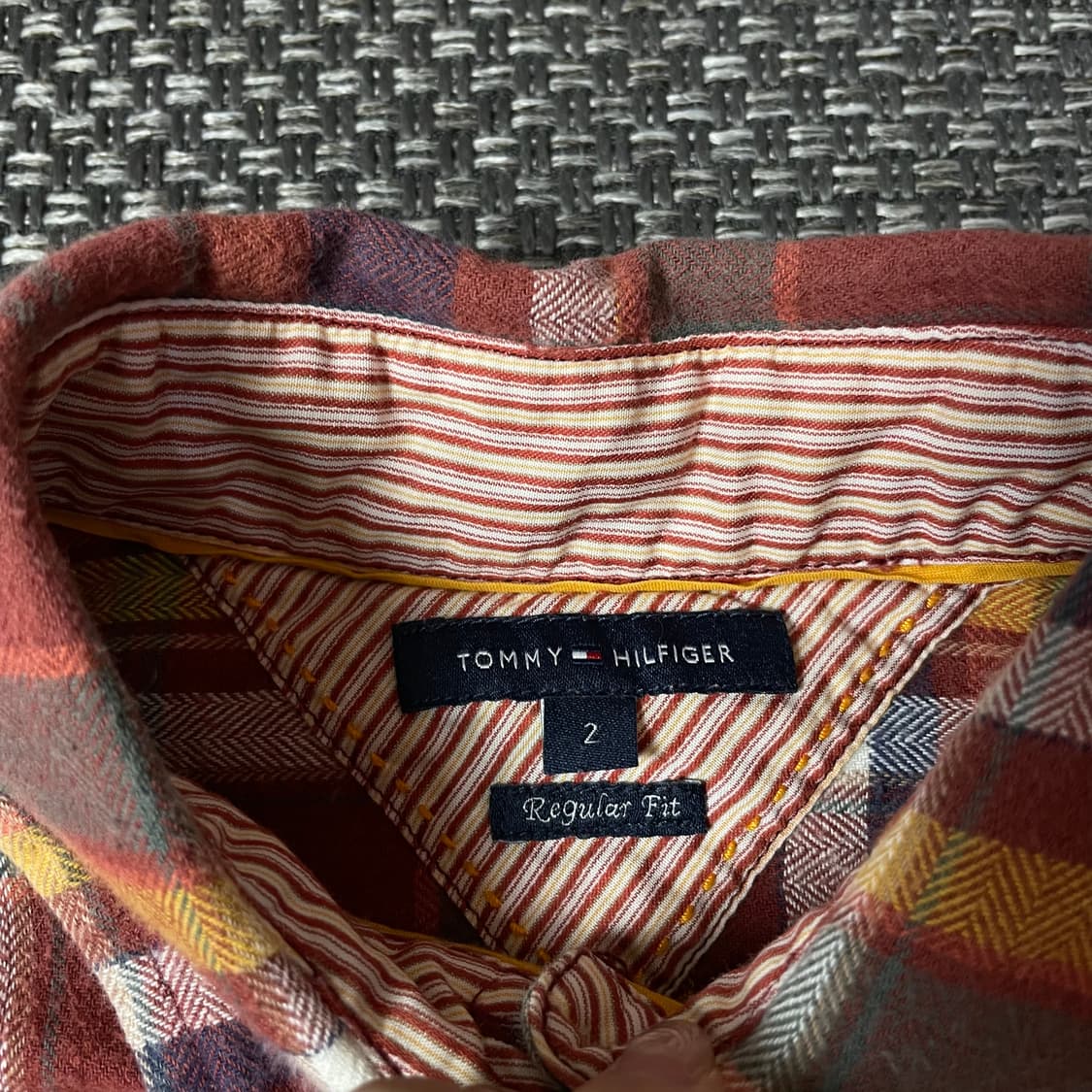 타미힐피거 빈티지 오렌지 멀티 배색 체크 긴팔셔츠 레귤러핏 2 상품이미지4