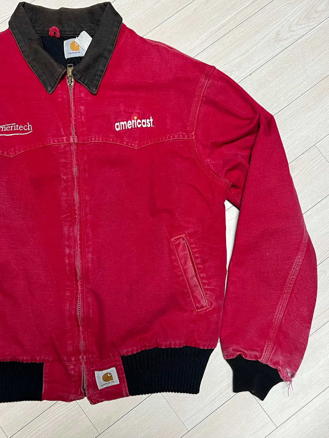 90s칼하트J14산타페자켓레드 L사이즈 상품이미지3