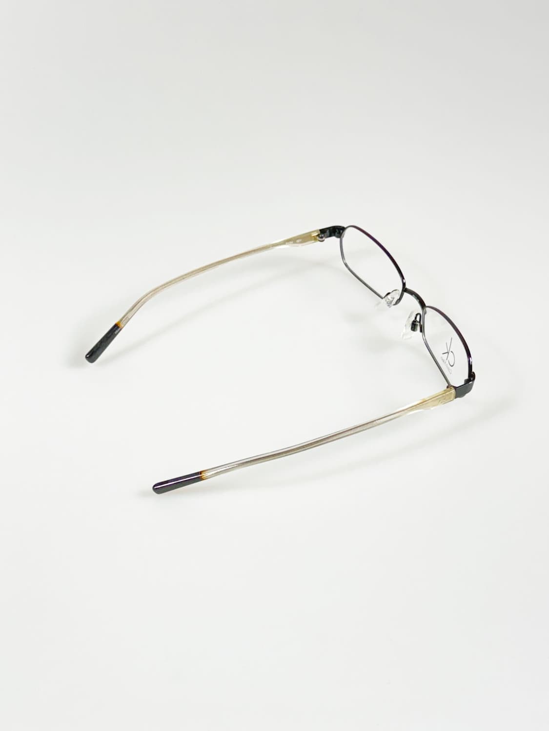 캘빈클라인 블랙 메탈 슬림 스퀘어 빈티지 안경 상품이미지4