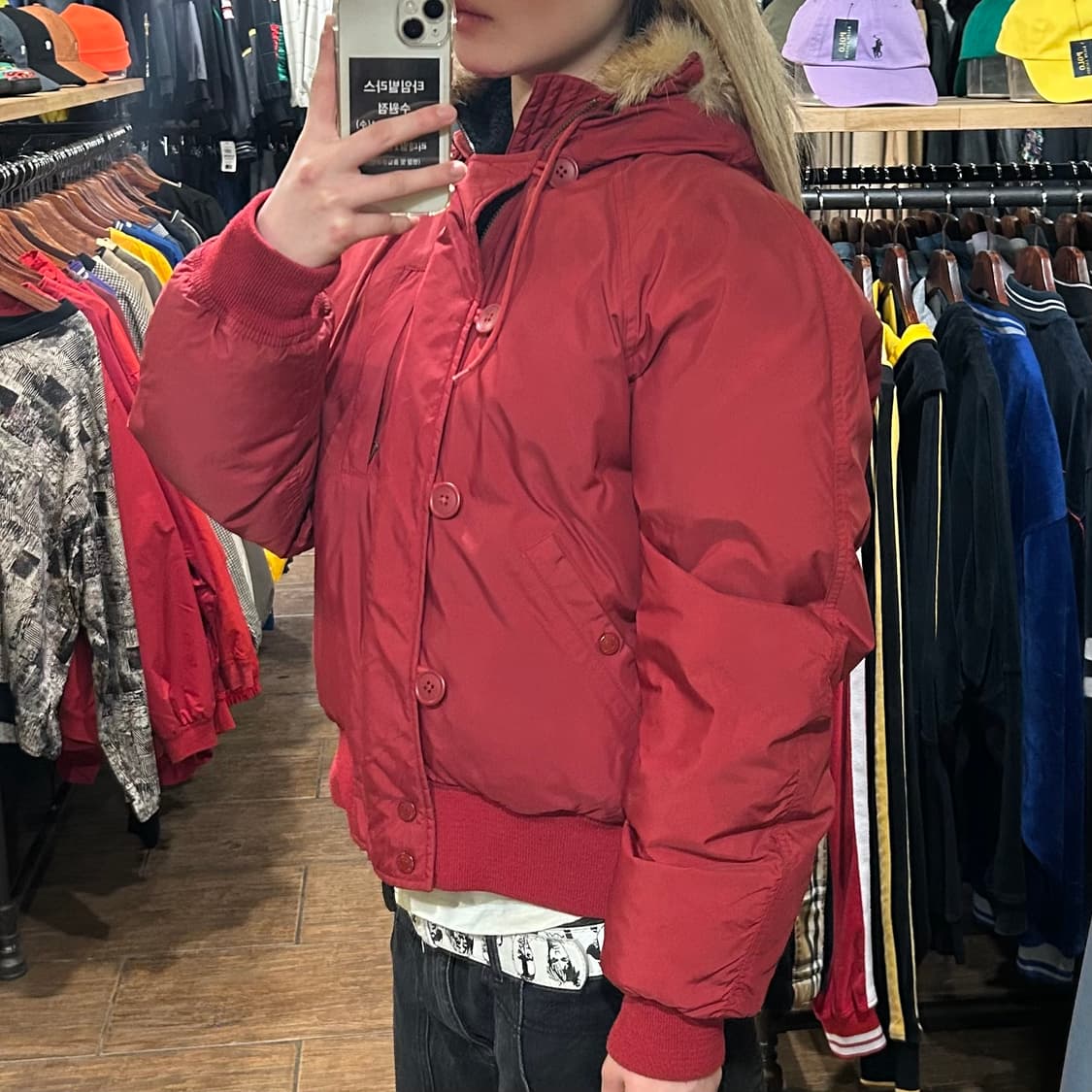 [HI] 폴로 숏패딩 레드 상품이미지4