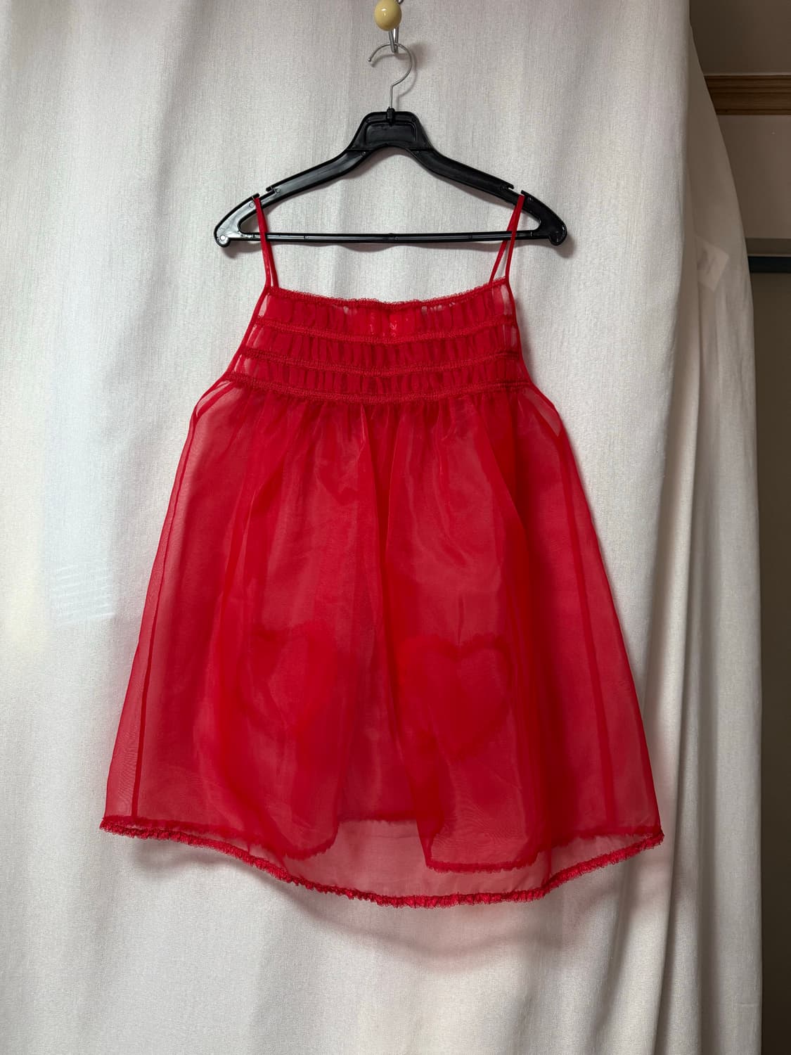 프레클 freckle 하트 포켓 미니 드레스 인 레드 상품이미지3