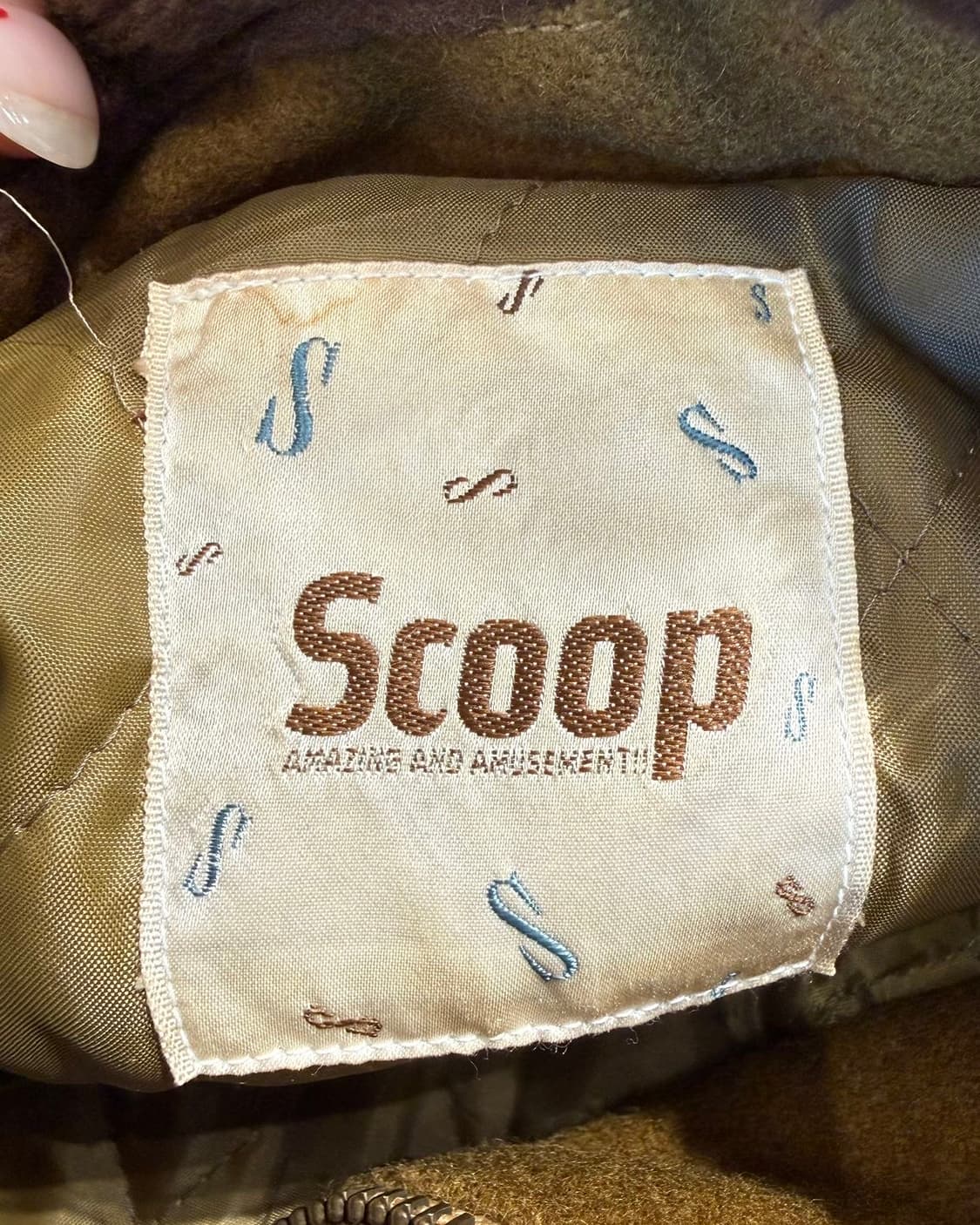 스쿱 nyc 브라운 빈티지 레더 울 자켓 상품이미지7