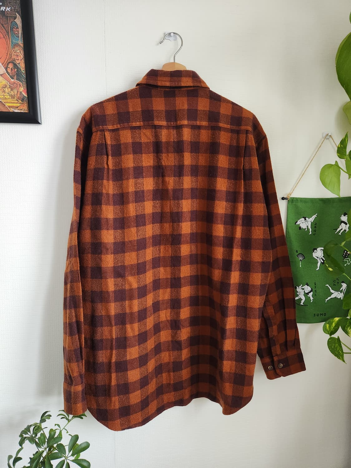 90s 올드 유니클로 럼버잭 체크 플란넬 셔츠 상품이미지6