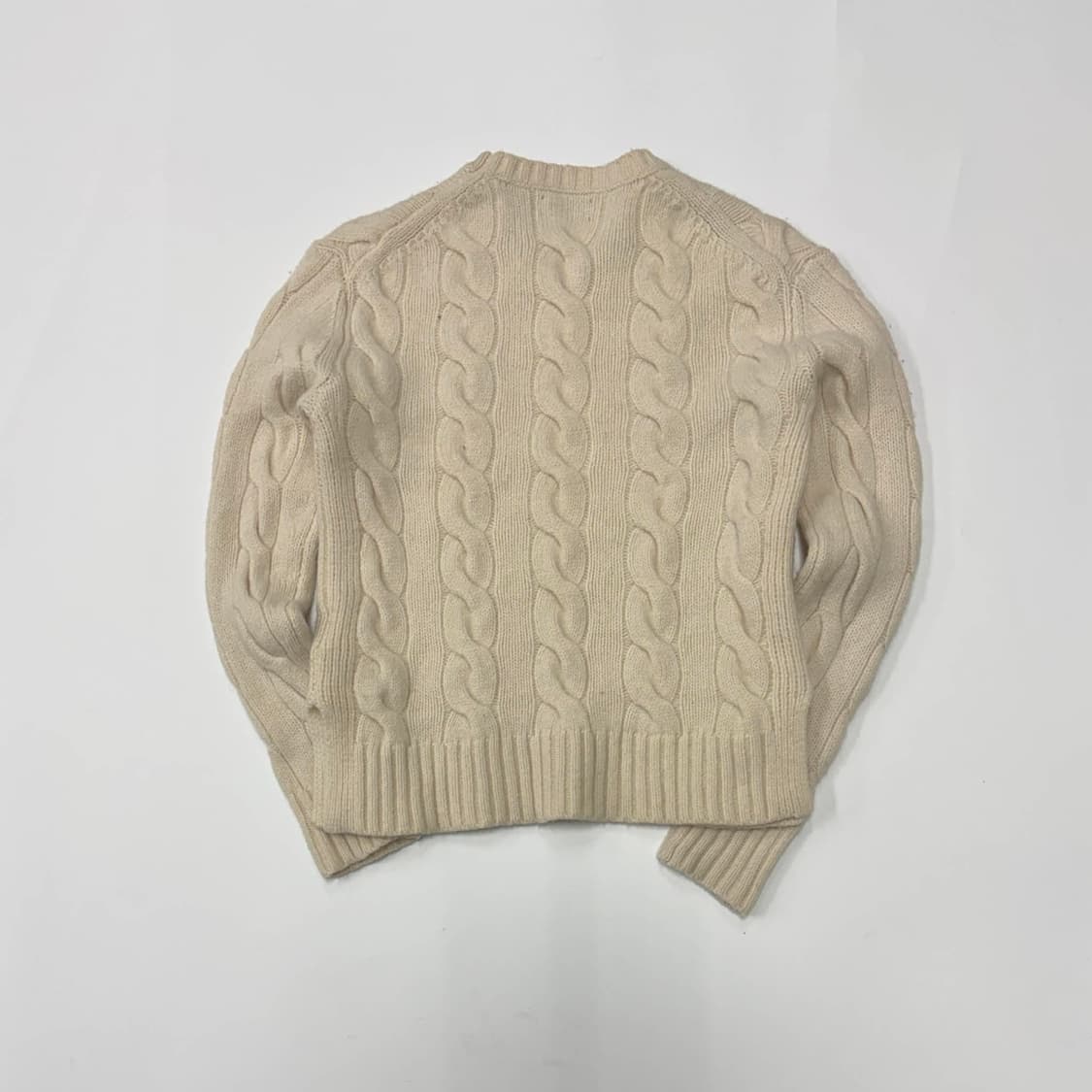 폴로 랄프로렌 신형 큐알택 케이블 아이보리 핀터깔 걸즈 크루넥 니트(XS 상품이미지3