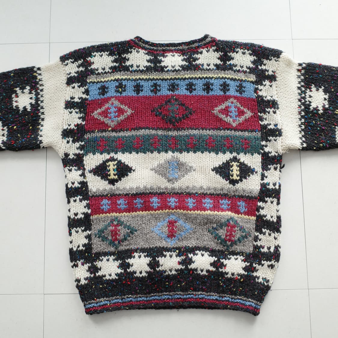 울리치 에스닉/지오메트릭 패턴 100% 울 니트 스웨터 상품이미지6