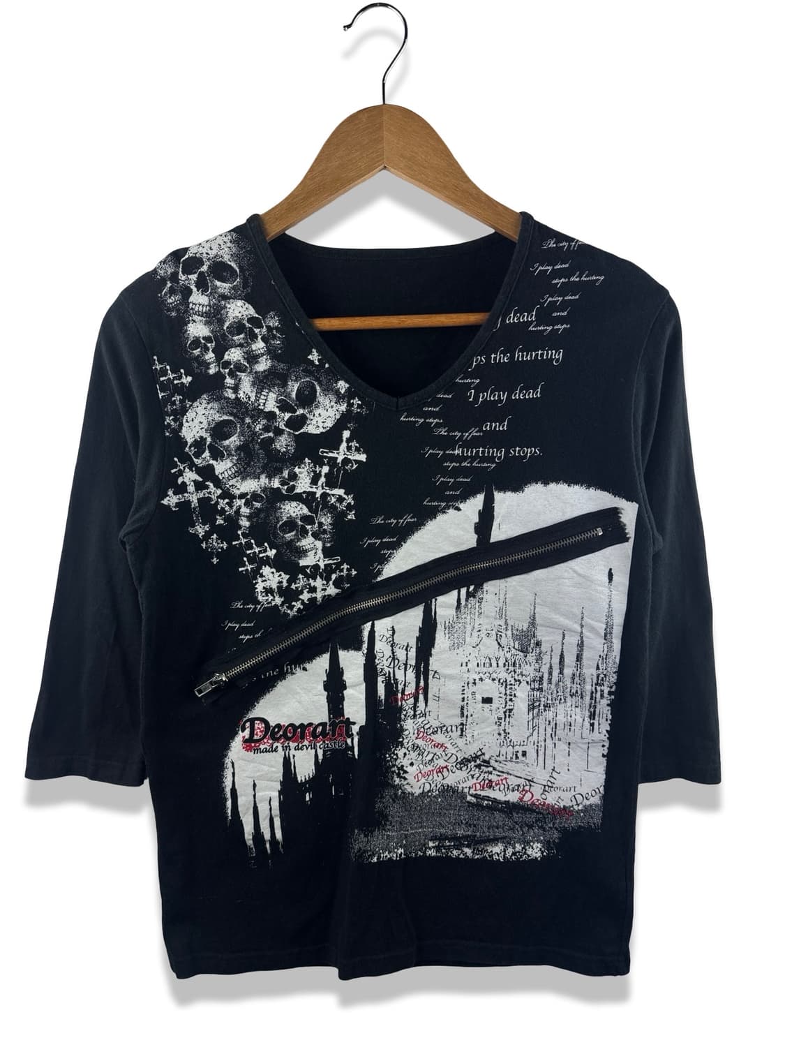 JPN 펑크 스컬 아트웍 지퍼디테일 롱슬리브1894 상품이미지1