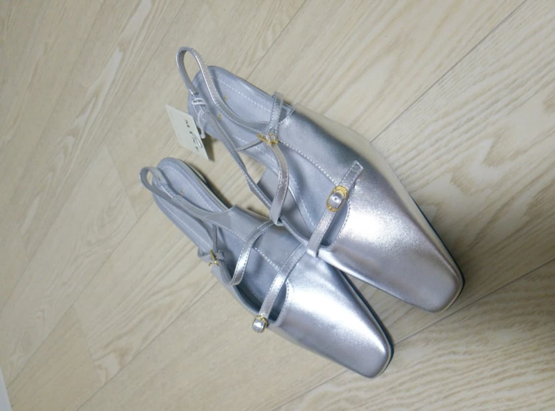 한섬 마인 레더 투 스트랩 슬링백 힐 245 상품이미지8