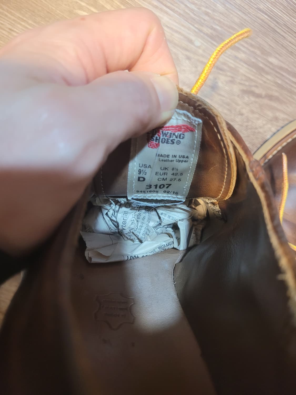 레드윙 3107 옥스포드 더비 슈즈 275mm 상품이미지5