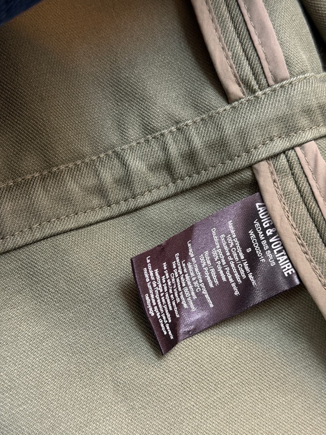 Zadig&Voltaire 자딕앤볼테르 베담 야상자켓 S 상품이미지6