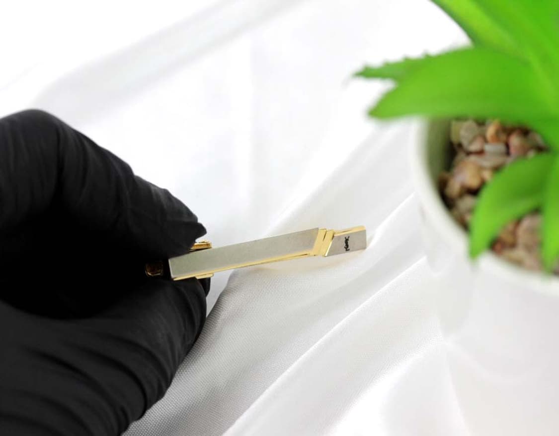 입생로랑 B+등급 5cm 남자 명품 넥타이핀 빈티지 상품이미지4