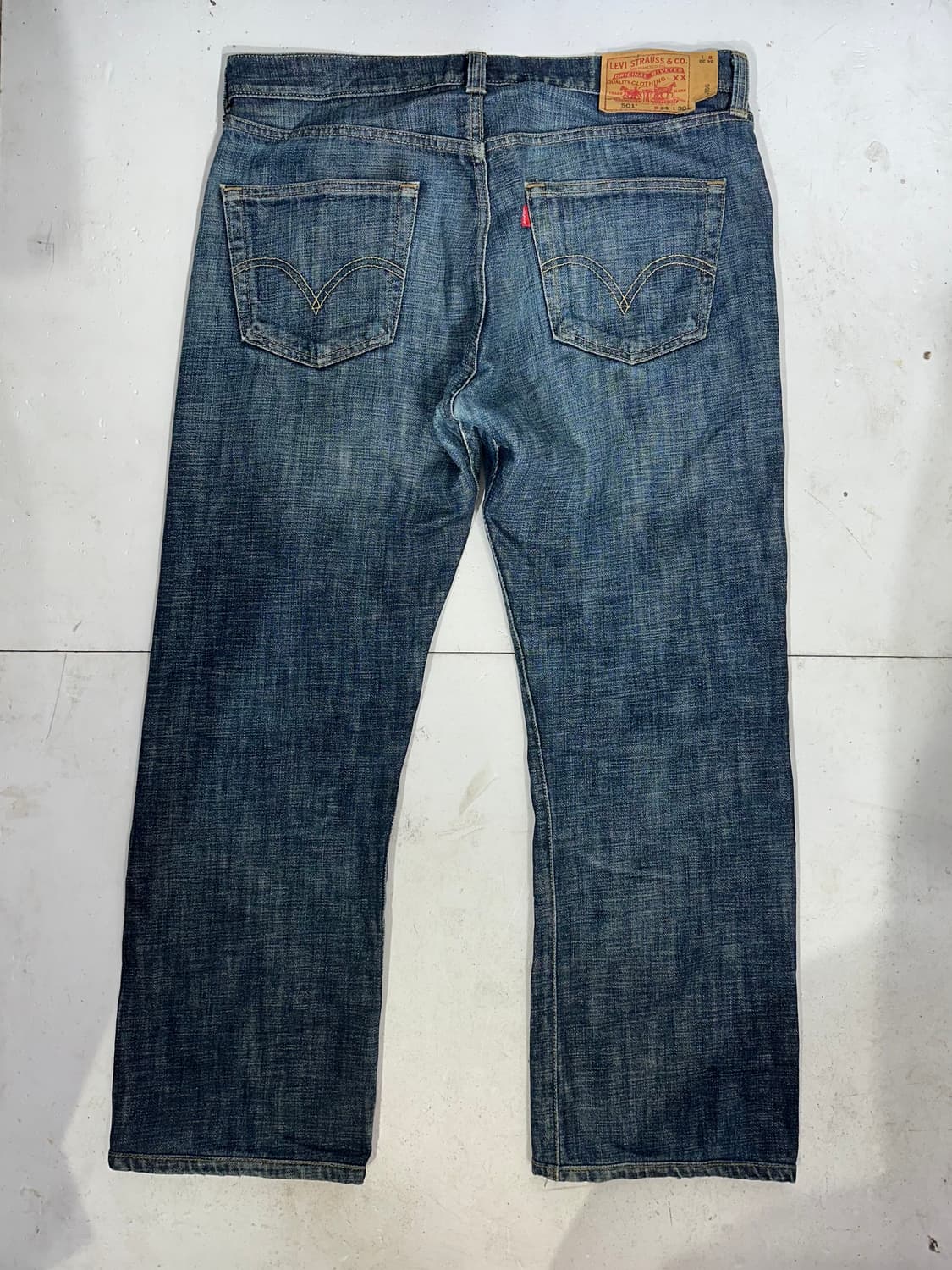 리바이스 501 진청 와이드 데님 팬츠 36 상품이미지5