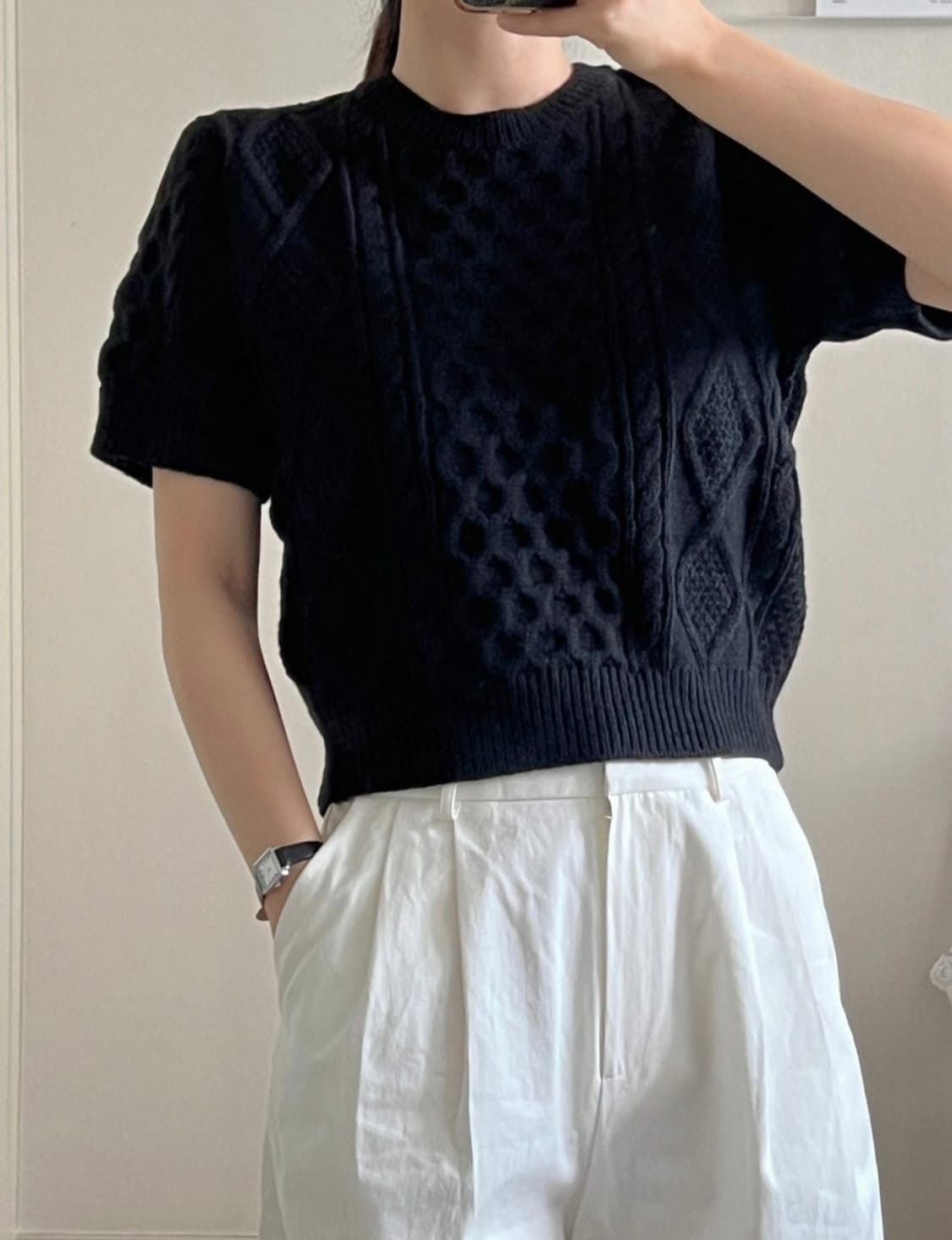 시엔느 로카 반팔 니트 상품이미지5