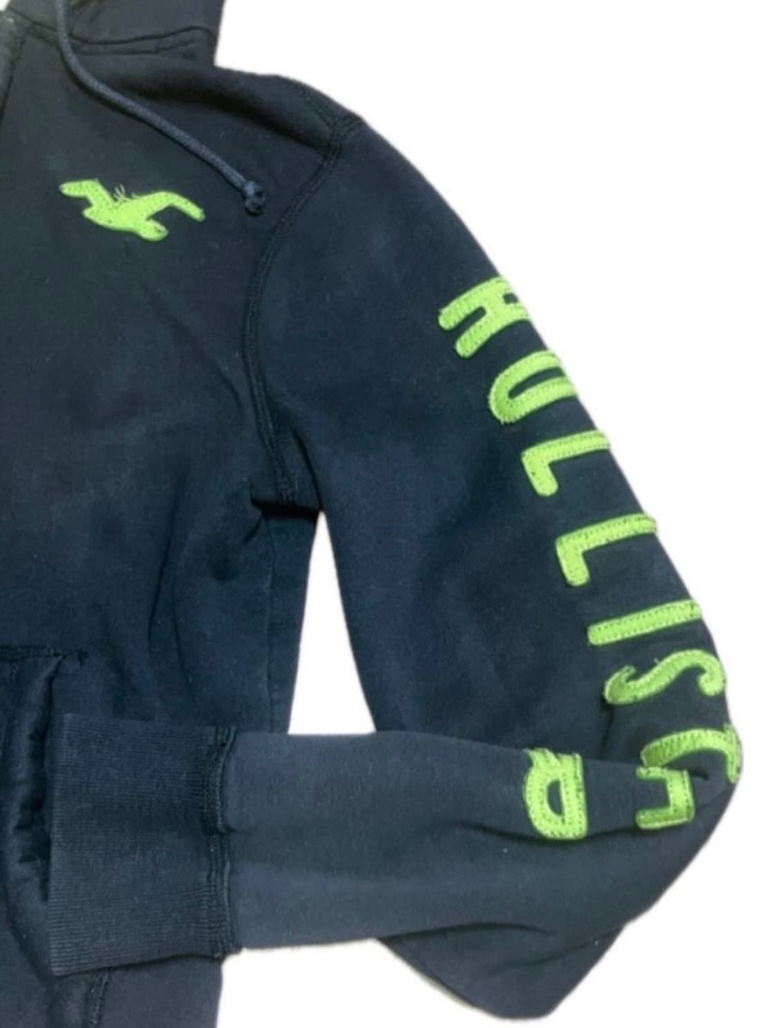 홀리스터 네온 라임 포인트 후드집업 상품이미지3