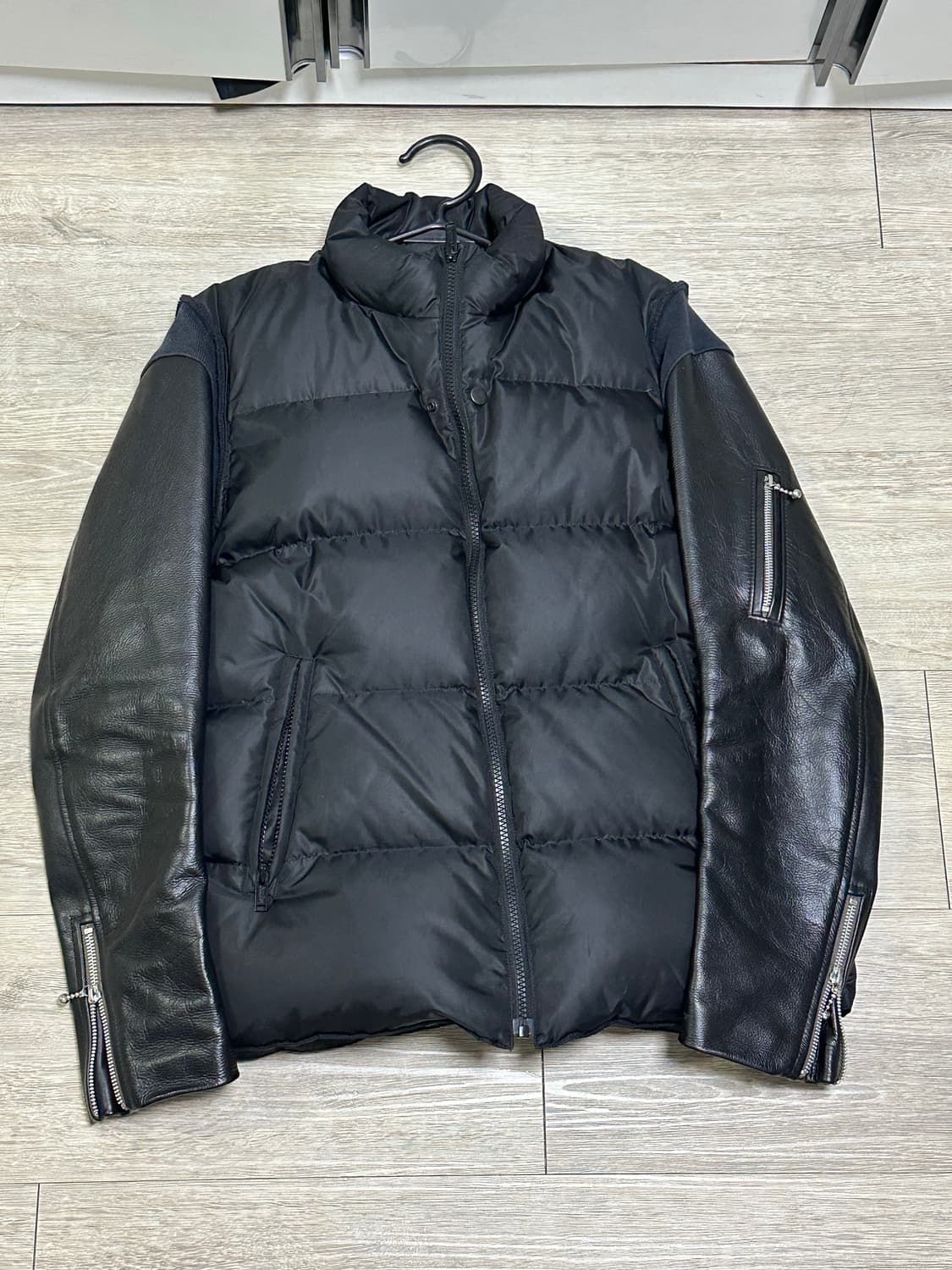 2사이즈 언더커버 레더 패딩 블랙 상품이미지1
