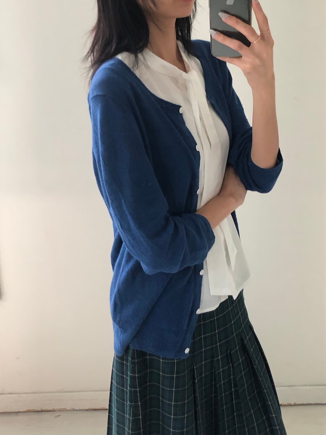 일본빈티지 블루 가디건 상품이미지2