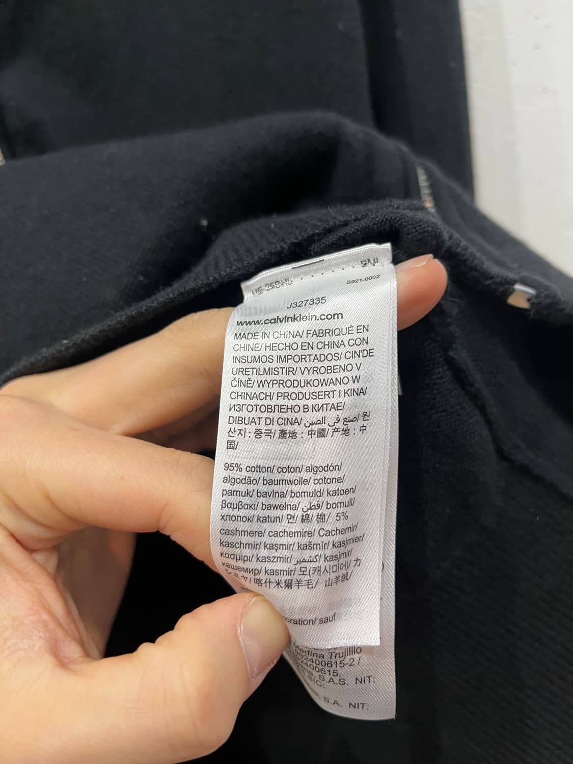 캘빈클라인 코튼 캐시미어 로고 니트집업 S 상품이미지6
