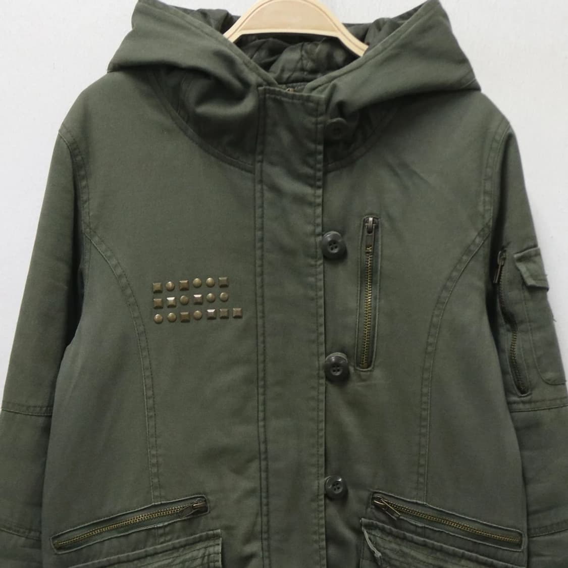 MAO MAO 스터드 레터링 포인트 야상 자켓 63564 상품이미지3