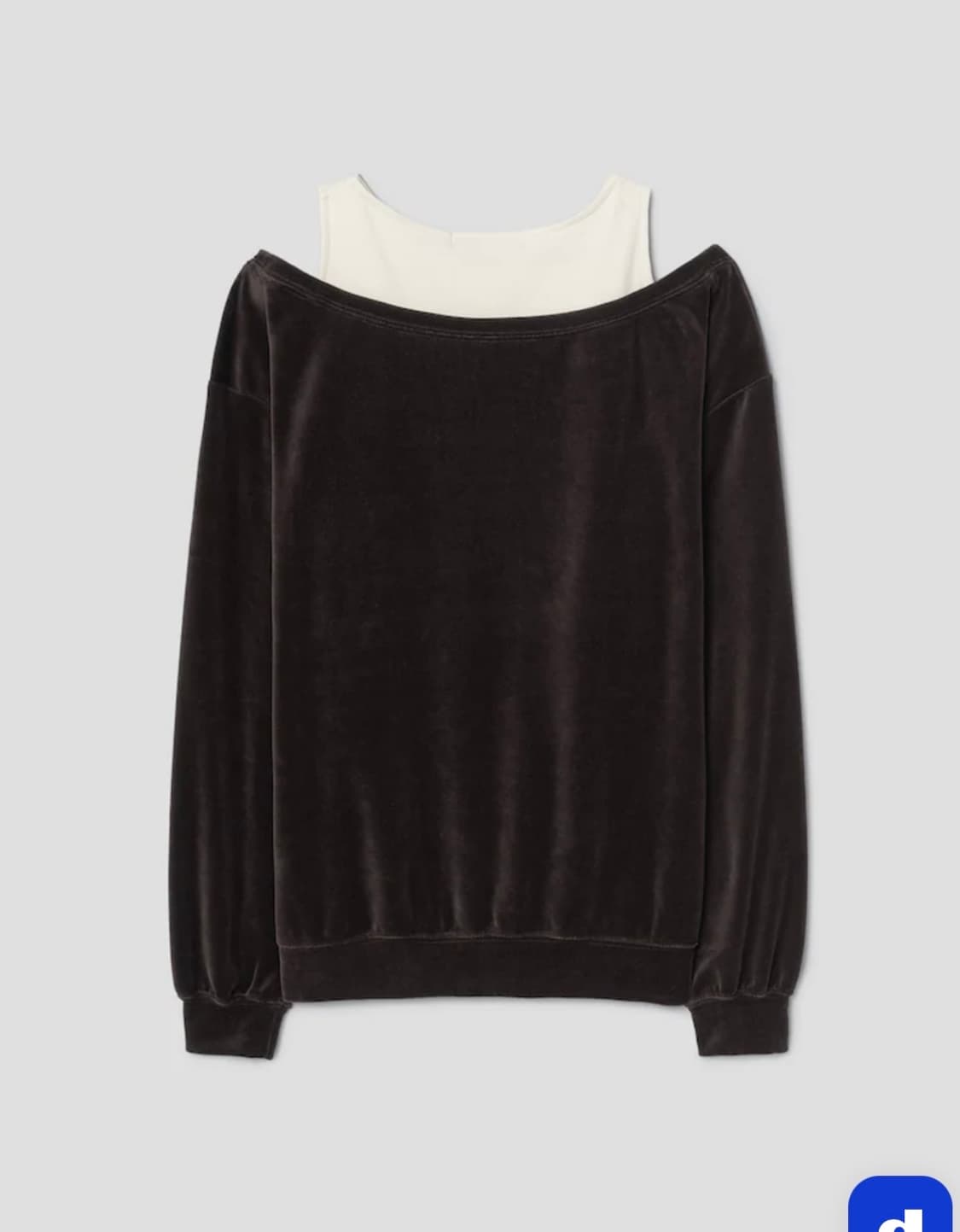 에잇세컨즈 레이어드 벨벳 저지탑 브라운 상품이미지2