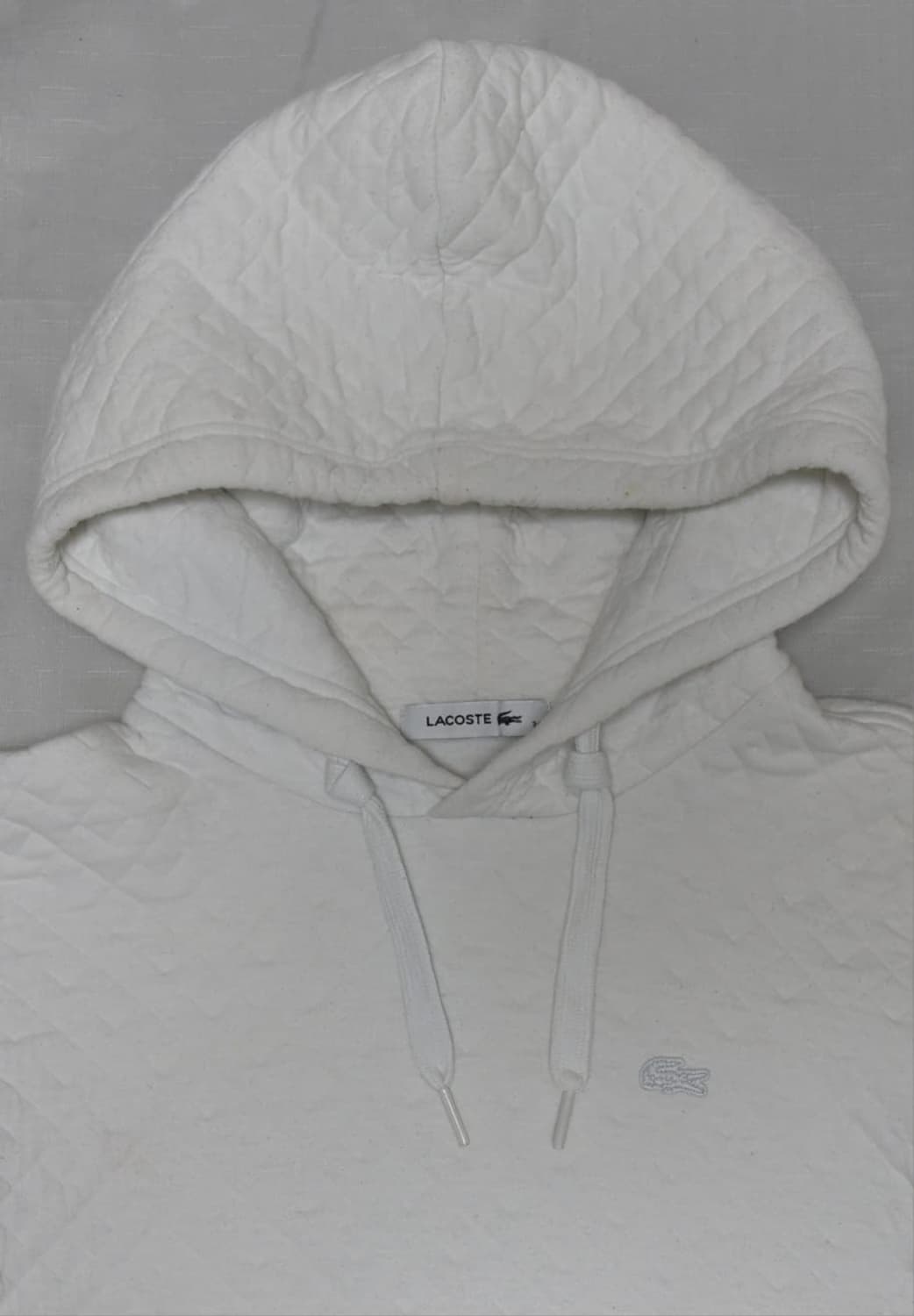 라코스테 퀼팅 후드티 화이트 90 상품이미지1