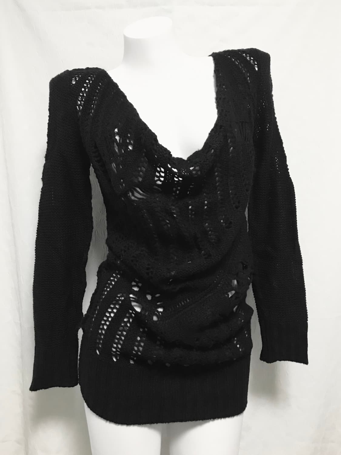 빈티지 고스트오브할렘 드레이프 데미지 니트 원피스 탑 상품이미지3