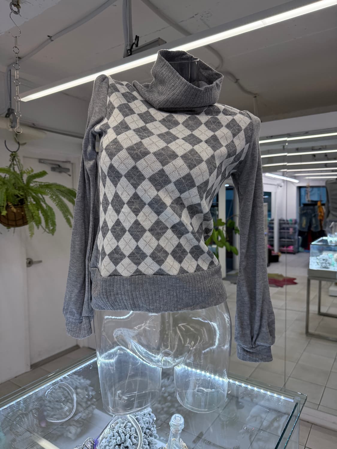 argyle check turtleneck 상품이미지2