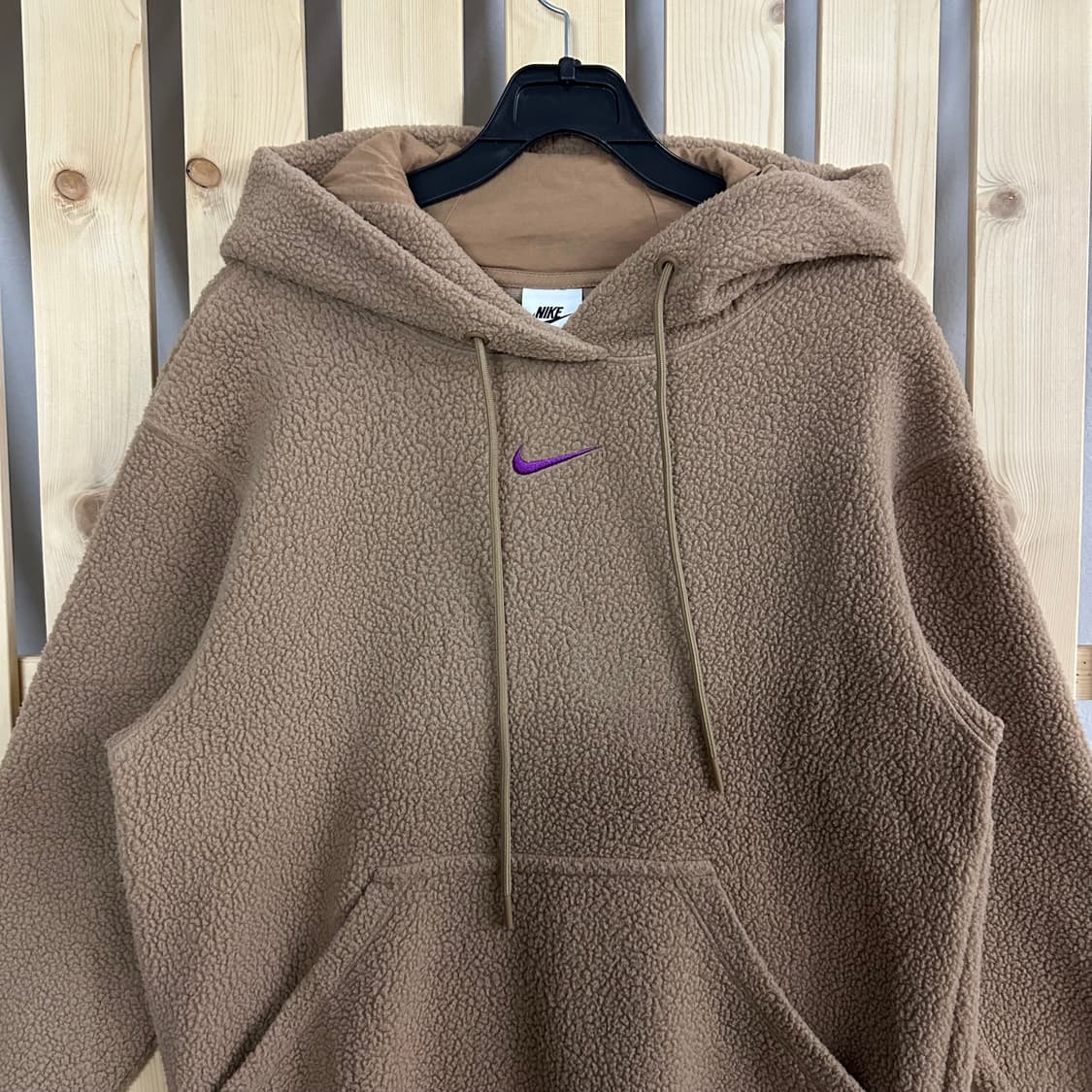 (M) 나이키 미드 스우시 브라운 플리스 후드 상품이미지3