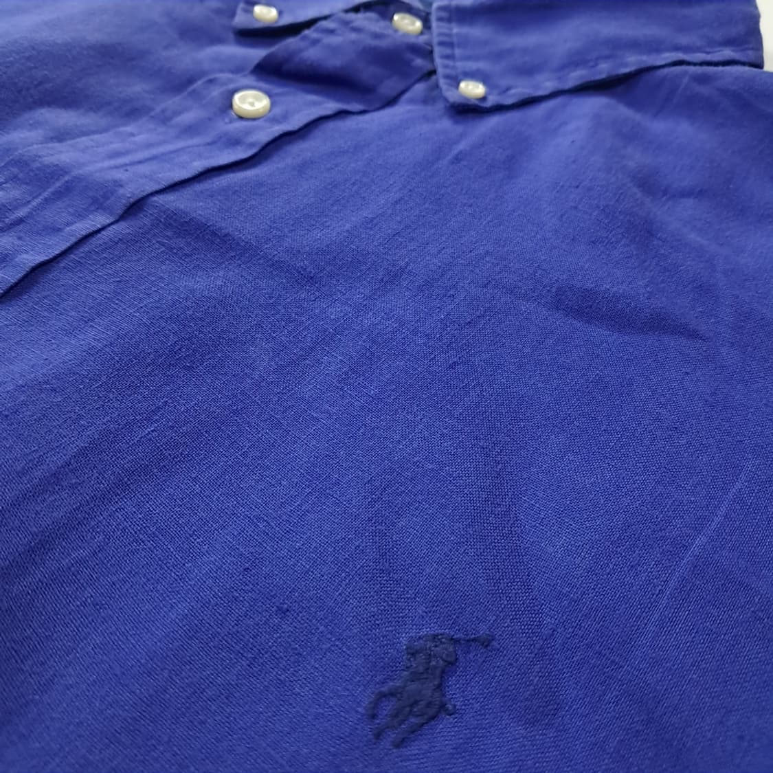 CK314 2XLT 폴로 90s 린넨 로열블루 반팔 셔츠 남방 상품이미지4