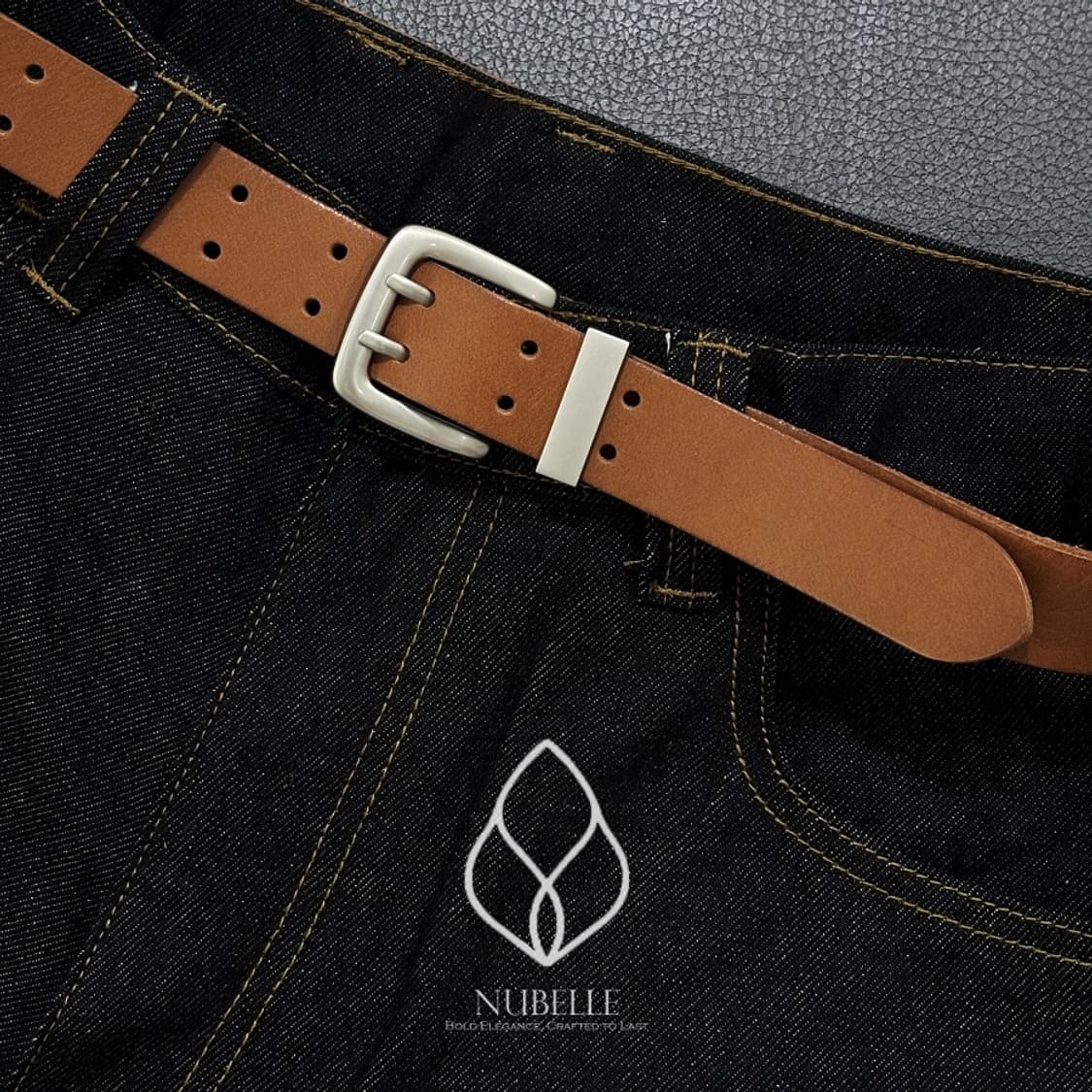 🌗 Double hole belt / 베지터블 소가죽 더블홀 벨트 상품이미지1