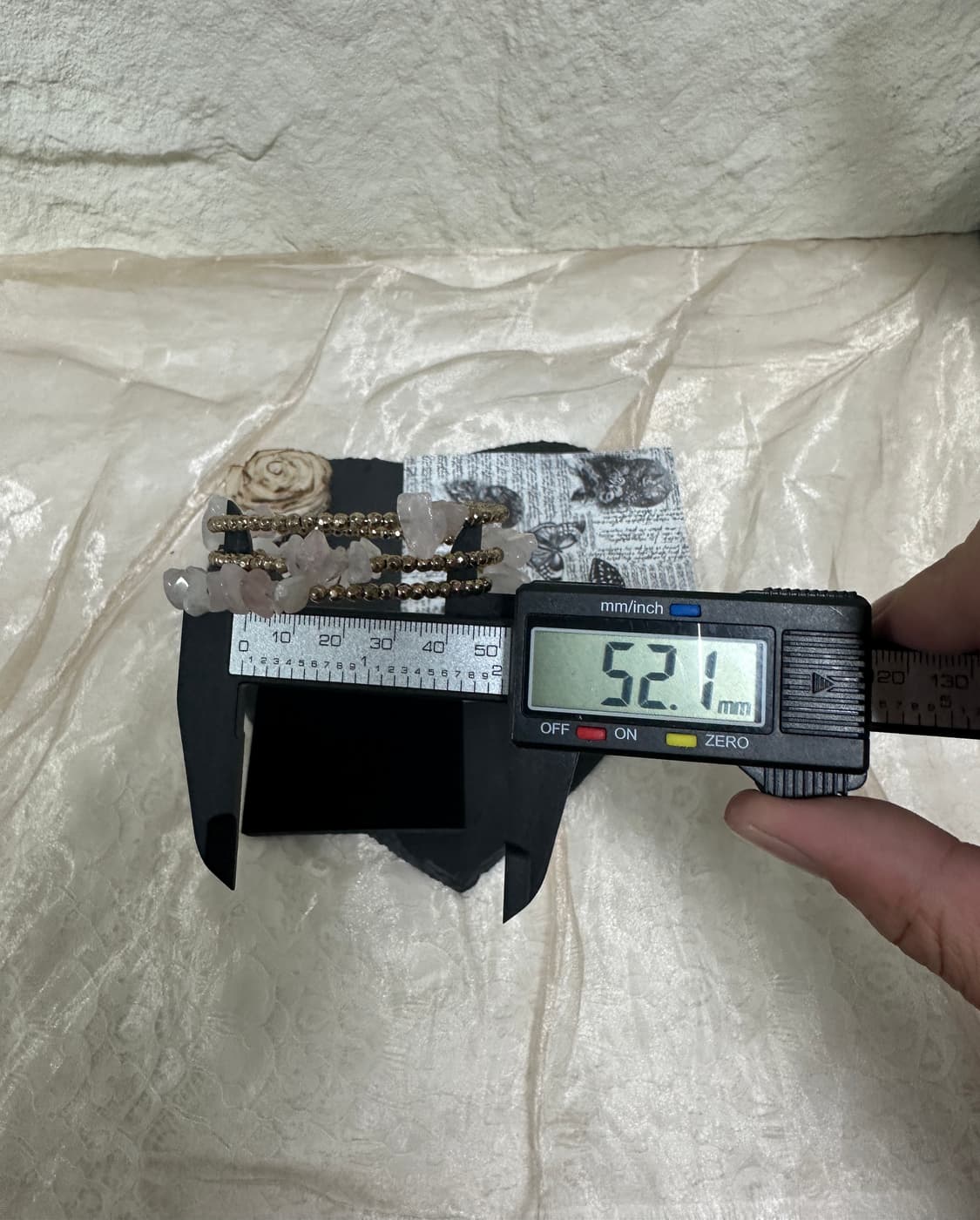 빈티지 원석 로즈쿼츠  다층 팔찌 상품이미지2