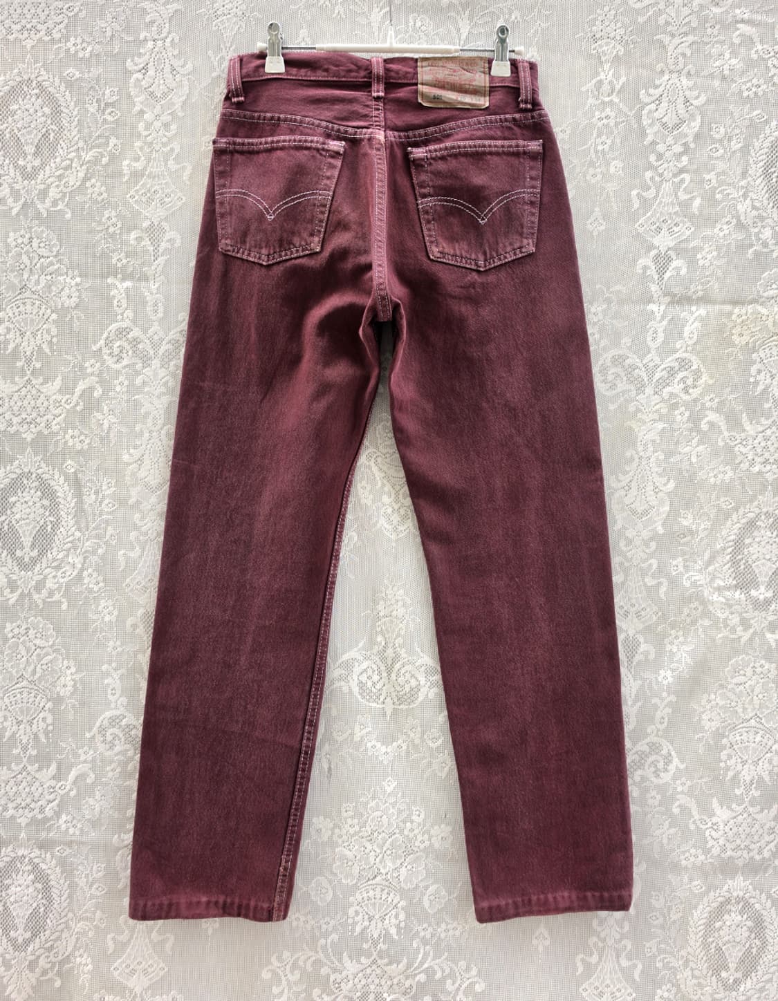 90s 리바이스 501 와인컬러진 (made in usa) 상품이미지6