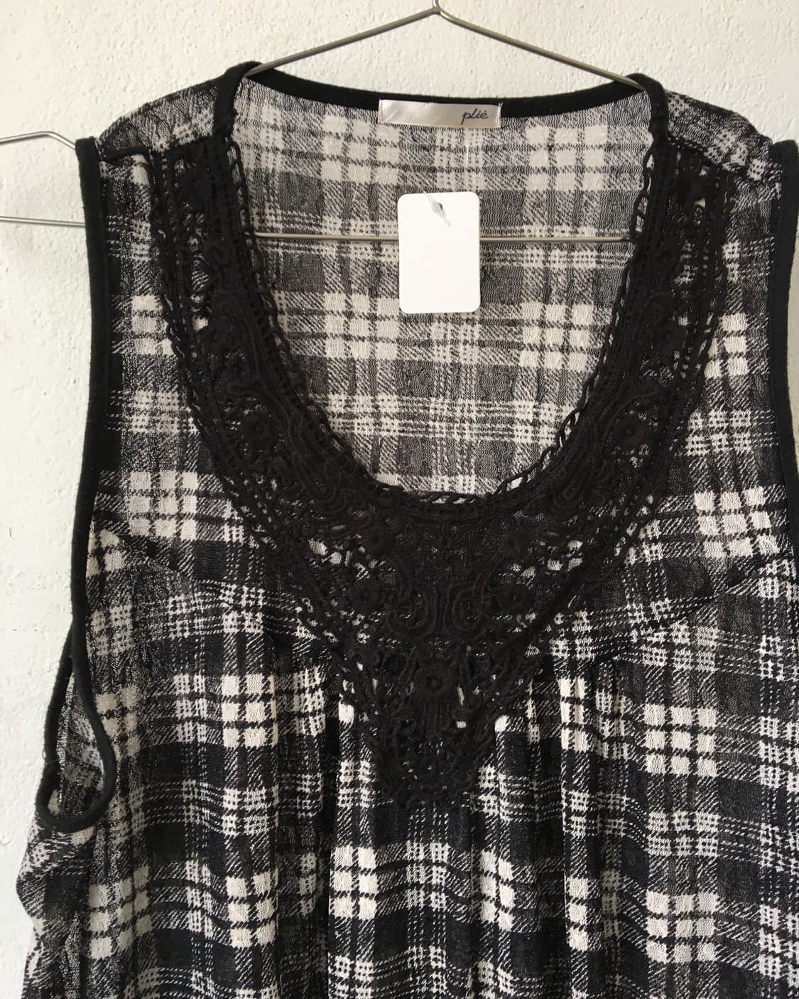 Crochet point check pattern sleeveless 상품이미지5