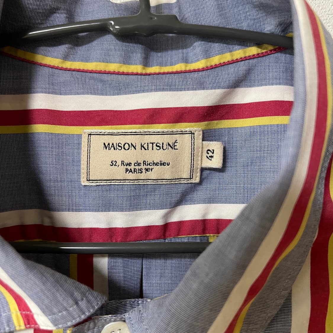 메종키츠네 스트라이프 반팔 셔츠 42 상품이미지3
